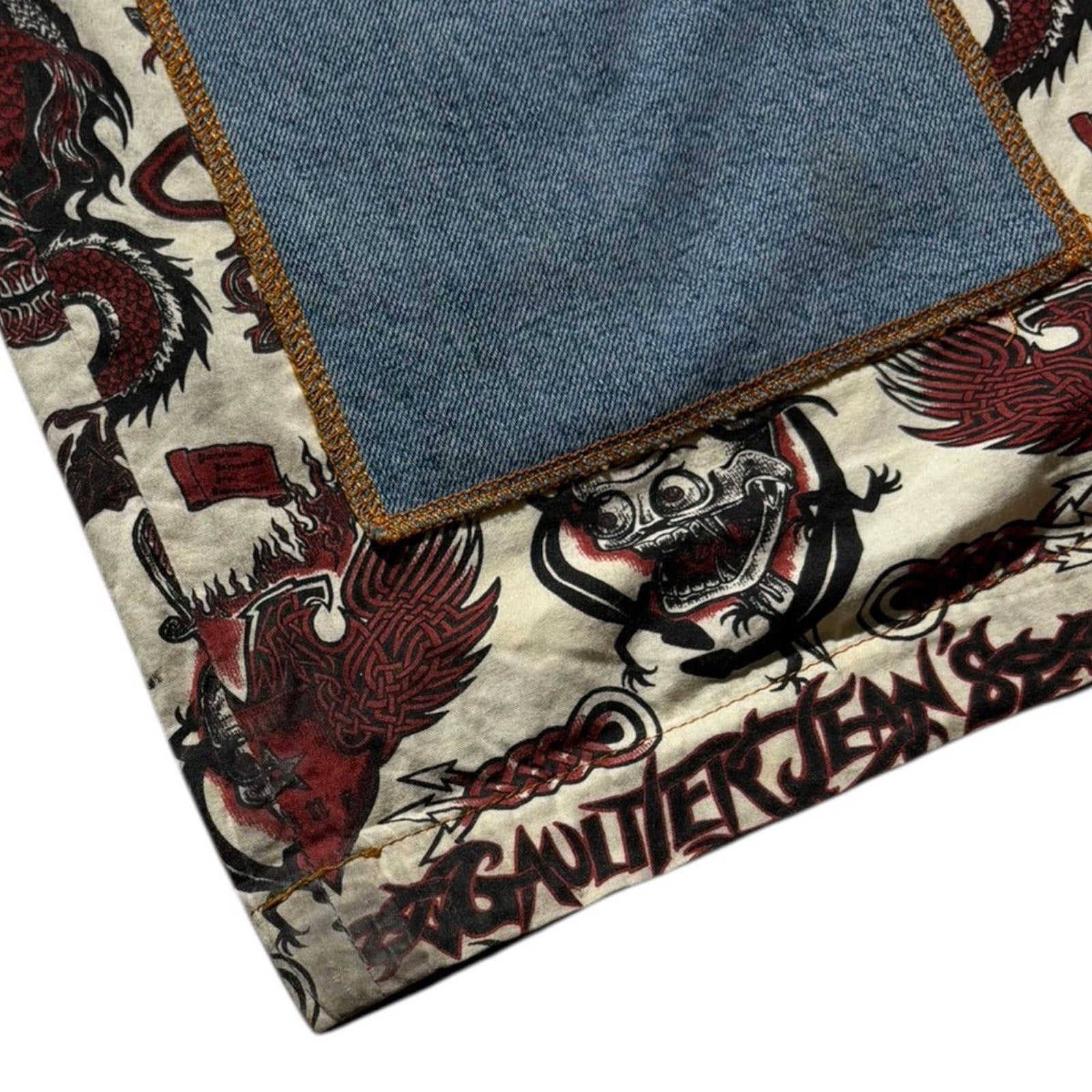 Double paneled dragon print pant