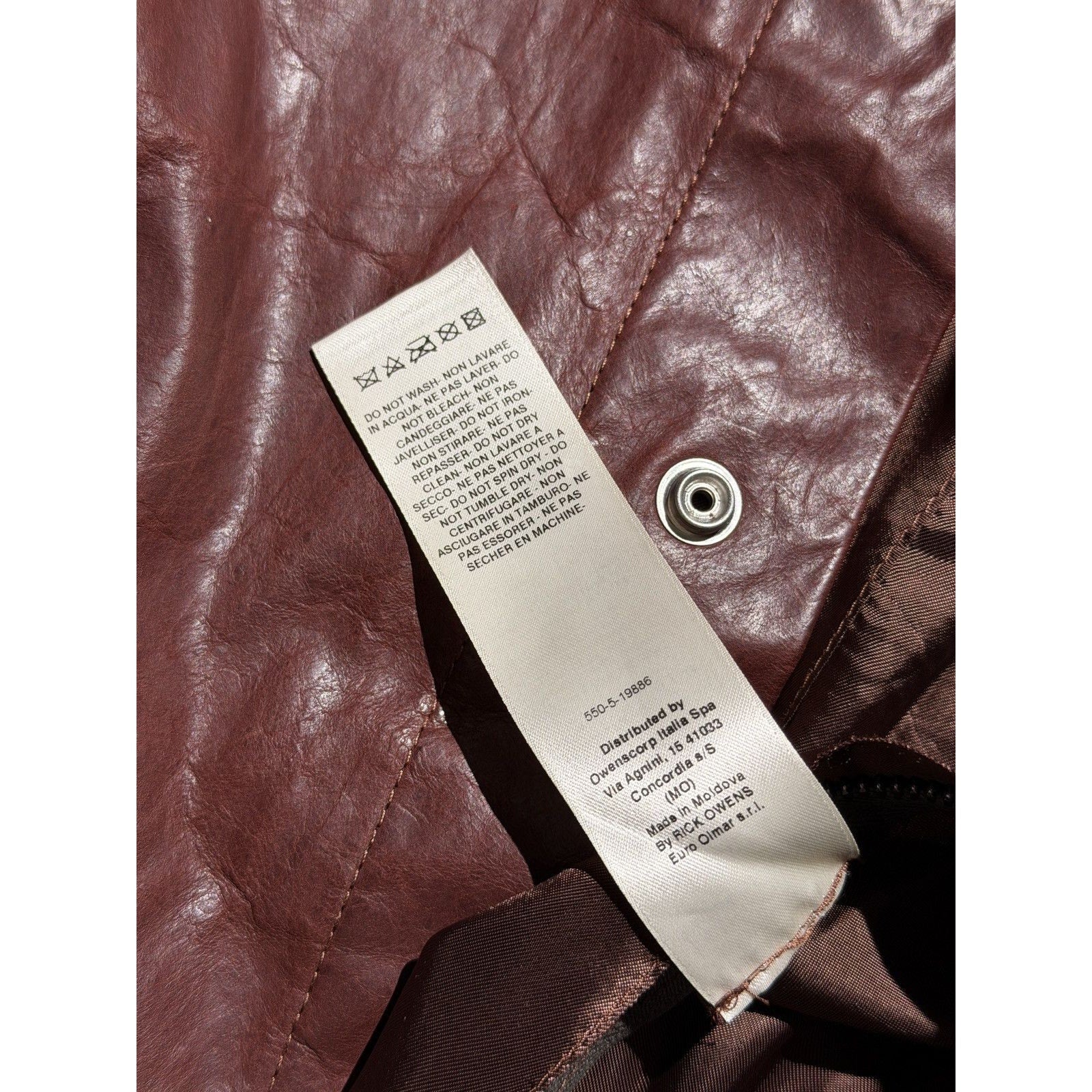 Macassar snap button Leather Jacket