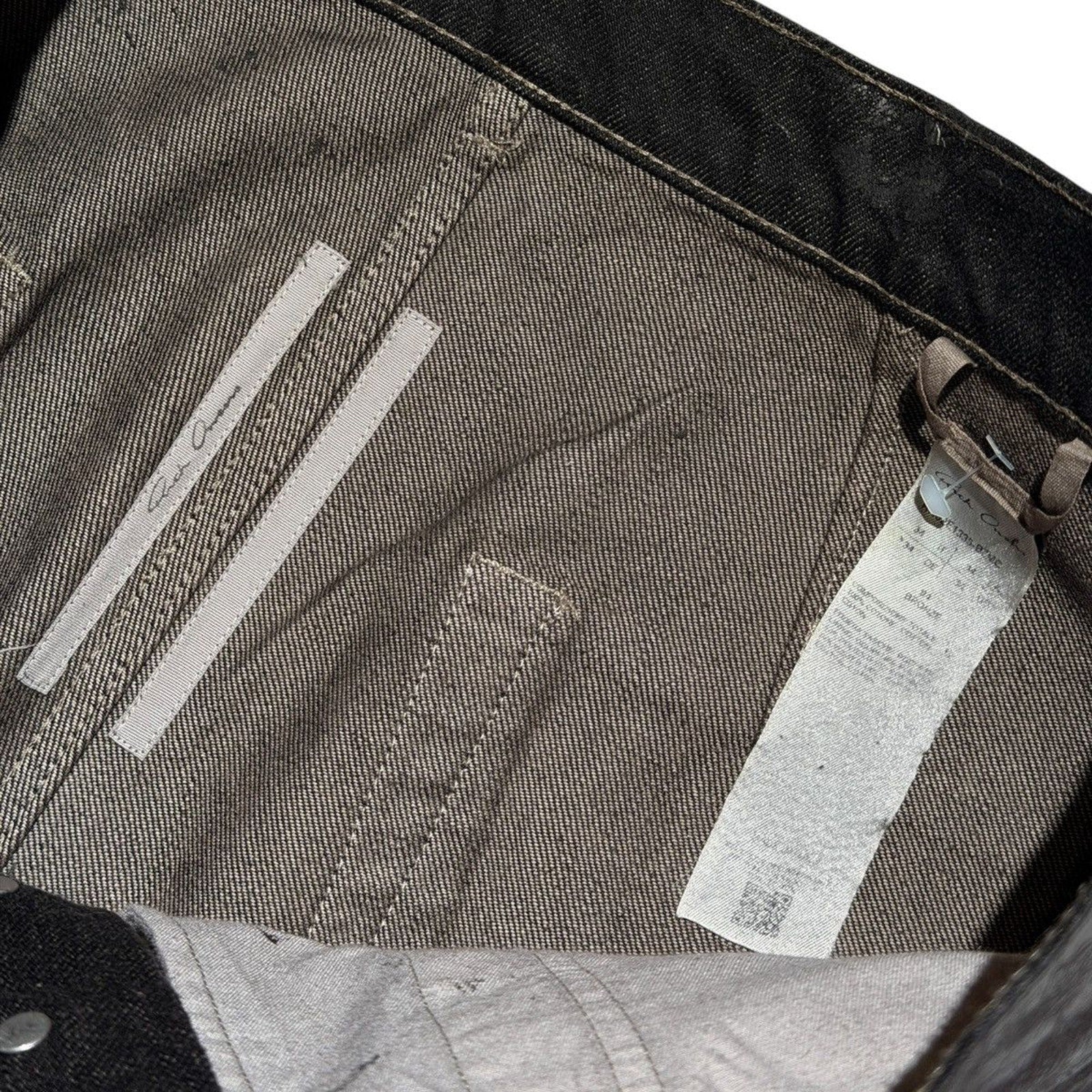 Flared waxed bronze denim