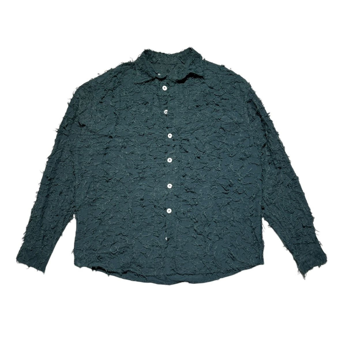 Shredded shirt jacket