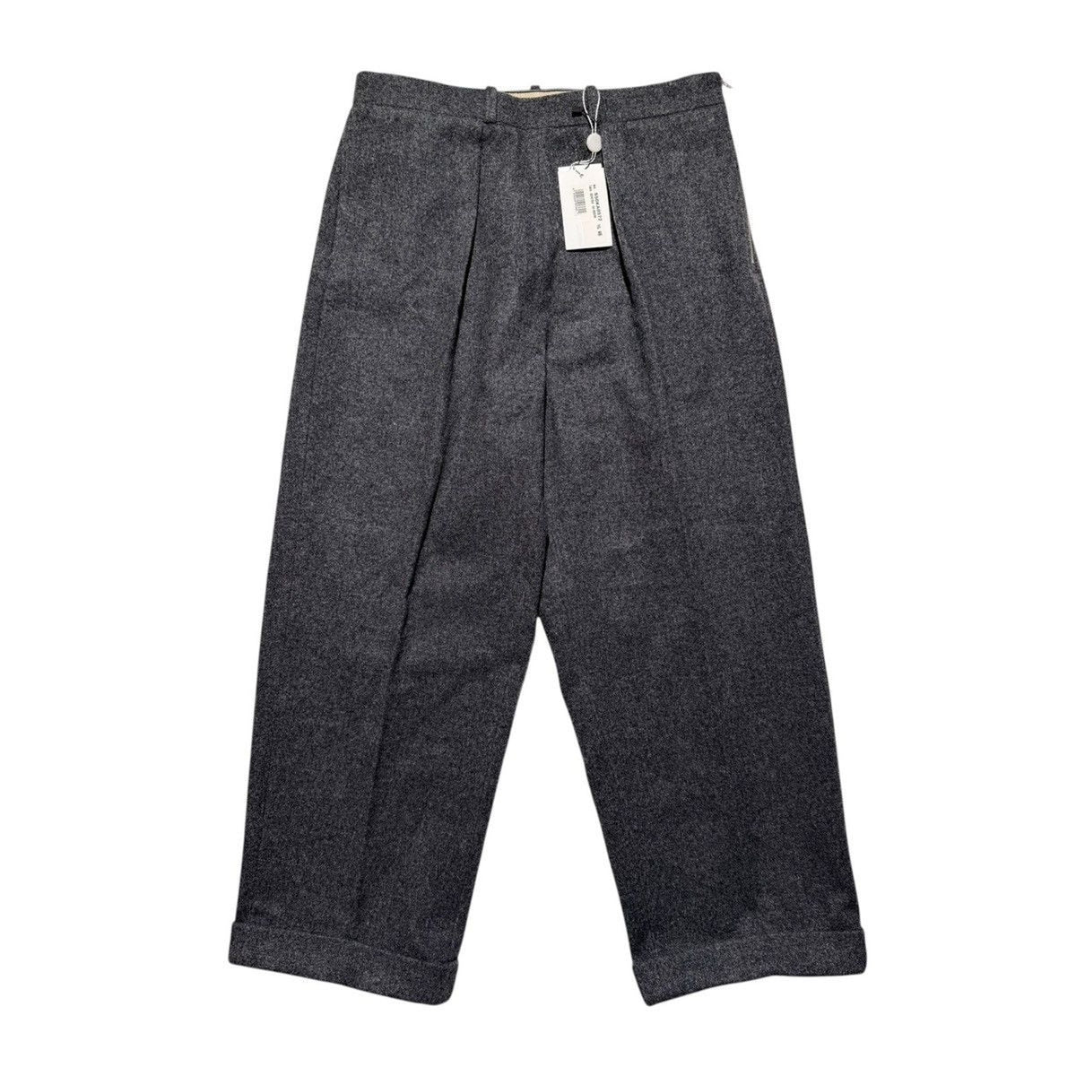 Pleated side zip wide leg trouser