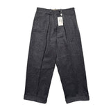 Pleated side zip wide leg trouser