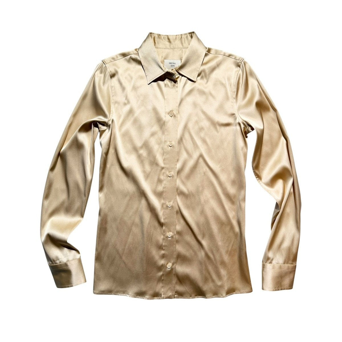 Silk gold button up
