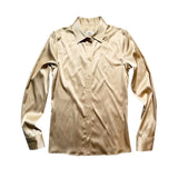 Silk gold button up