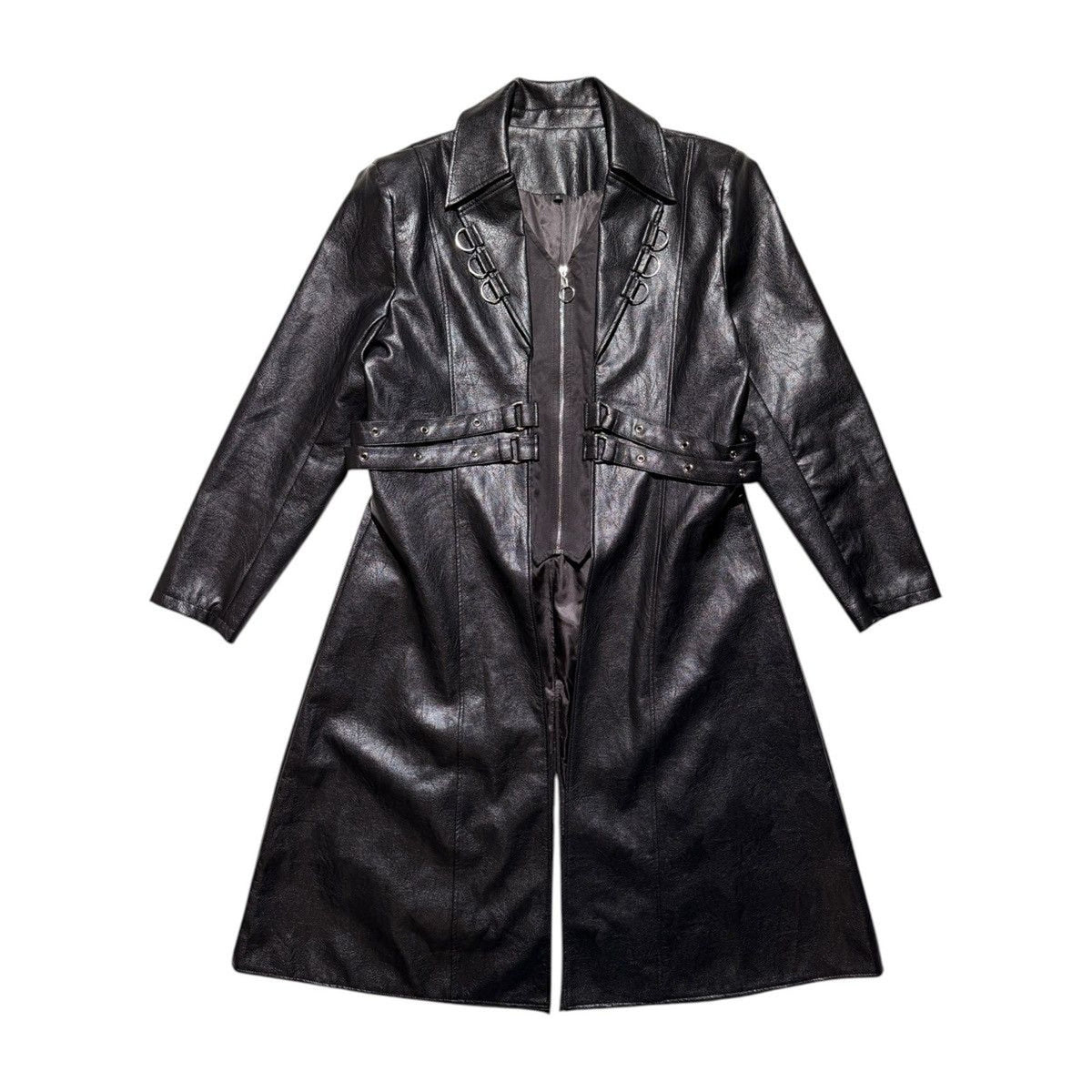 Harness Leather trench coat