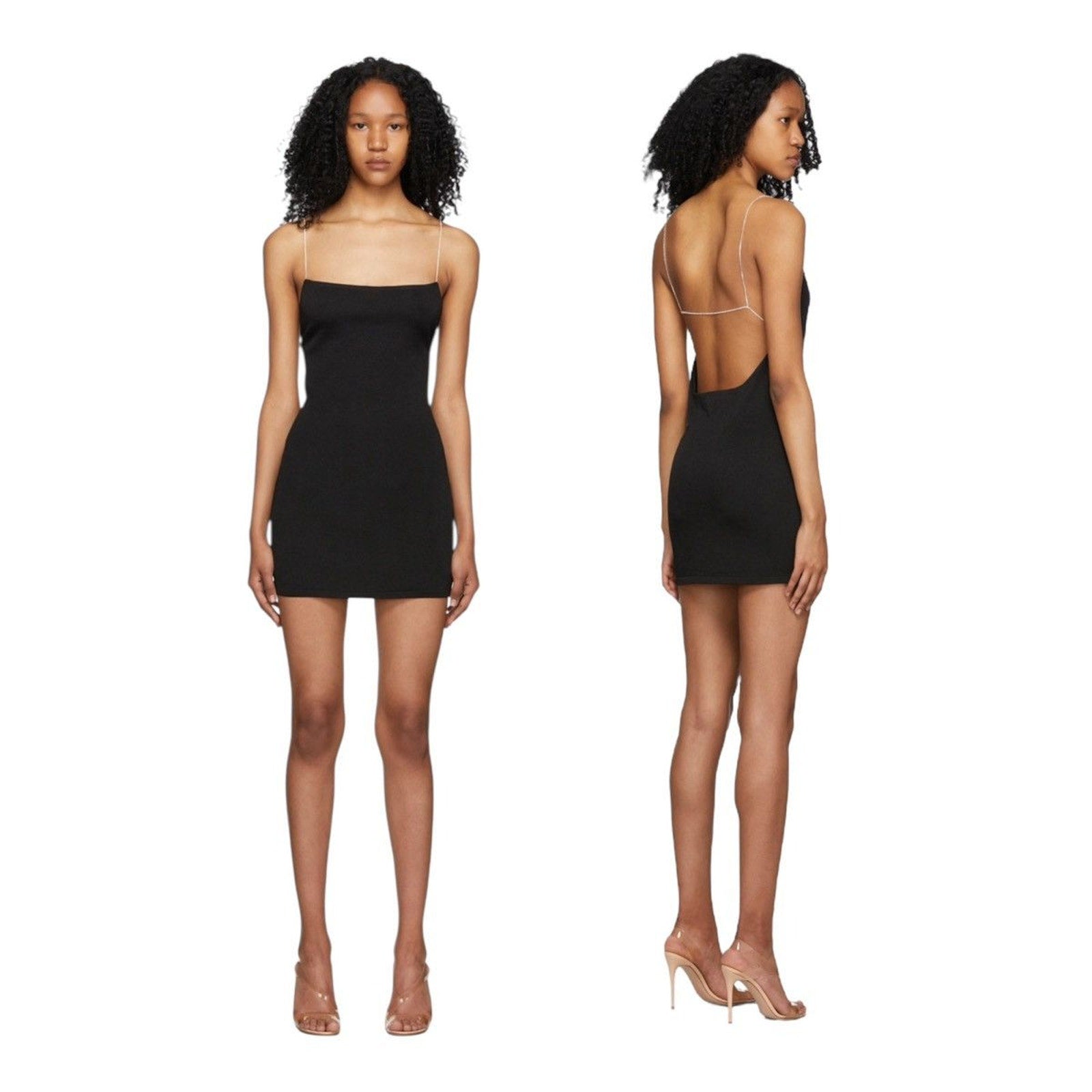 Swavorski crystal strap backless hira dress