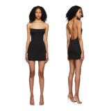 Swavorski crystal strap backless hira dress