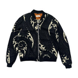 Padded graphic print bomber