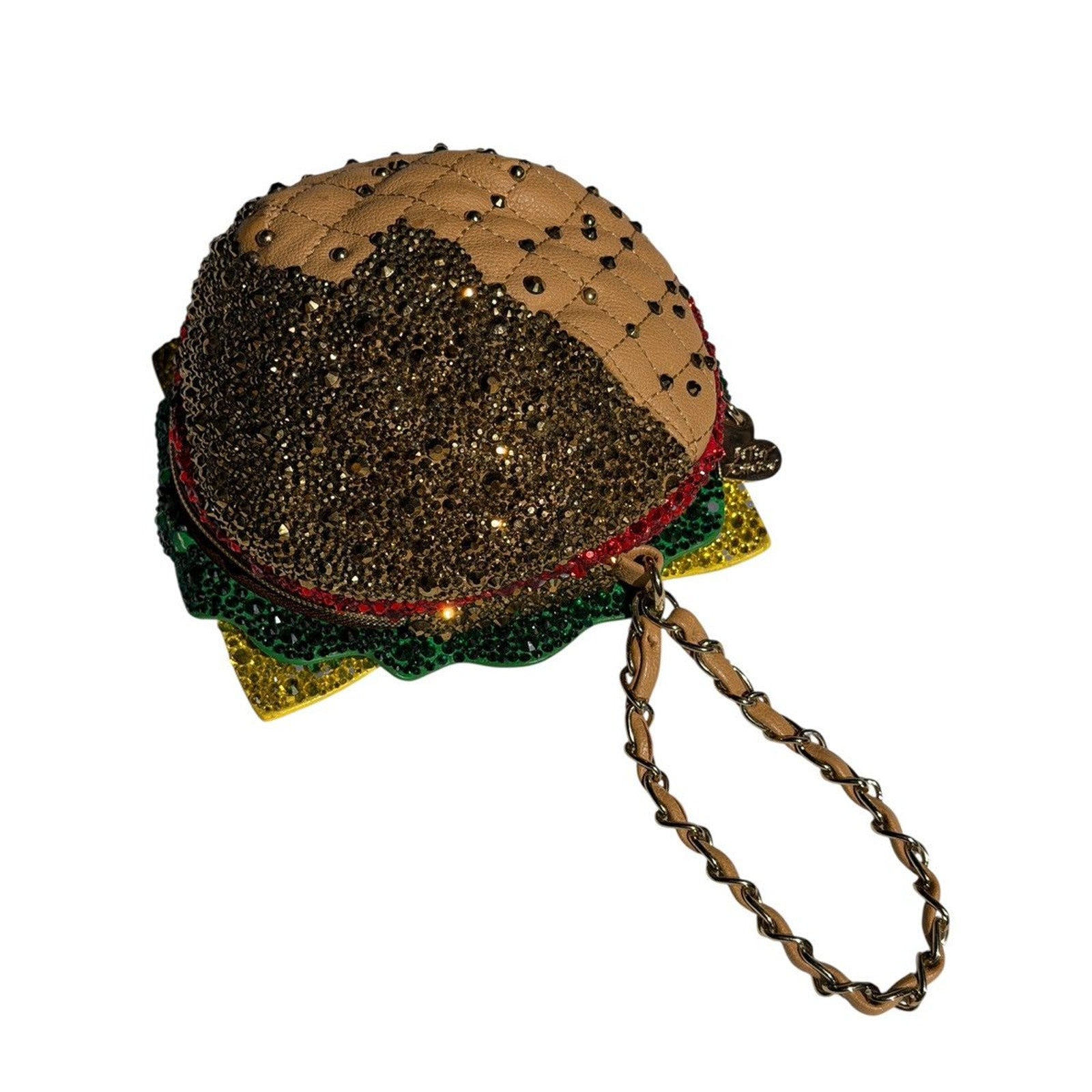 Crystal embellished hamburger bag