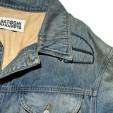 Padded moto trucker denim jacket
