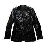 Glossy crinkled blazer jacket