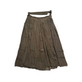 Cut out waist belted maxi skirt