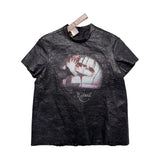 Liza Keane wrinkled effect leather shirt