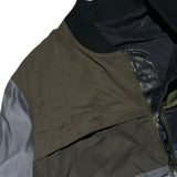 Reconstructed patchwork backpack bomber