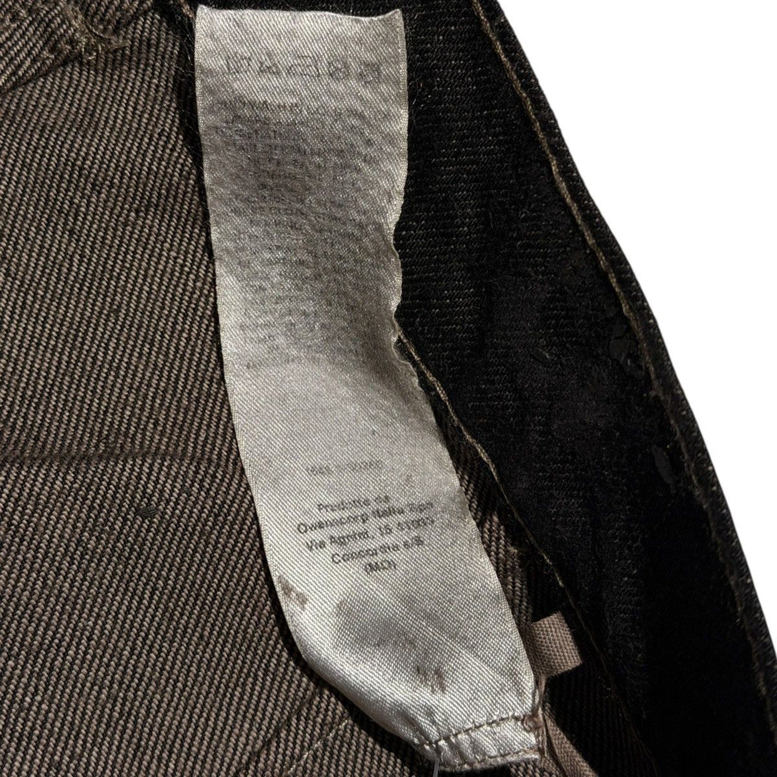Flared waxed bronze denim