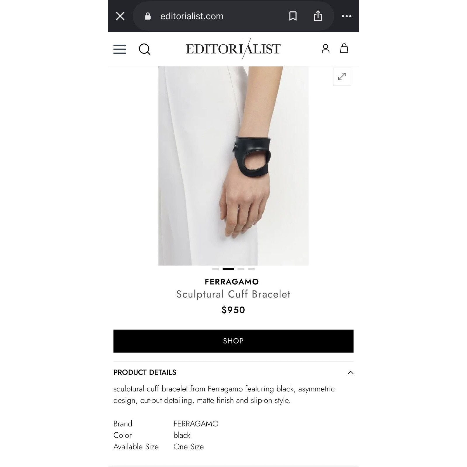 Sculptural cuff bracelet