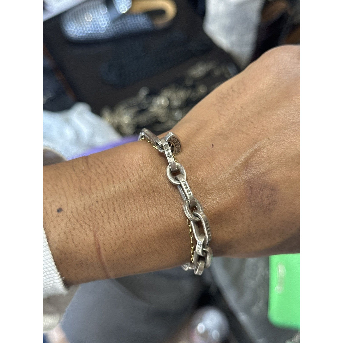 Chrome hearts paper chain bracelet