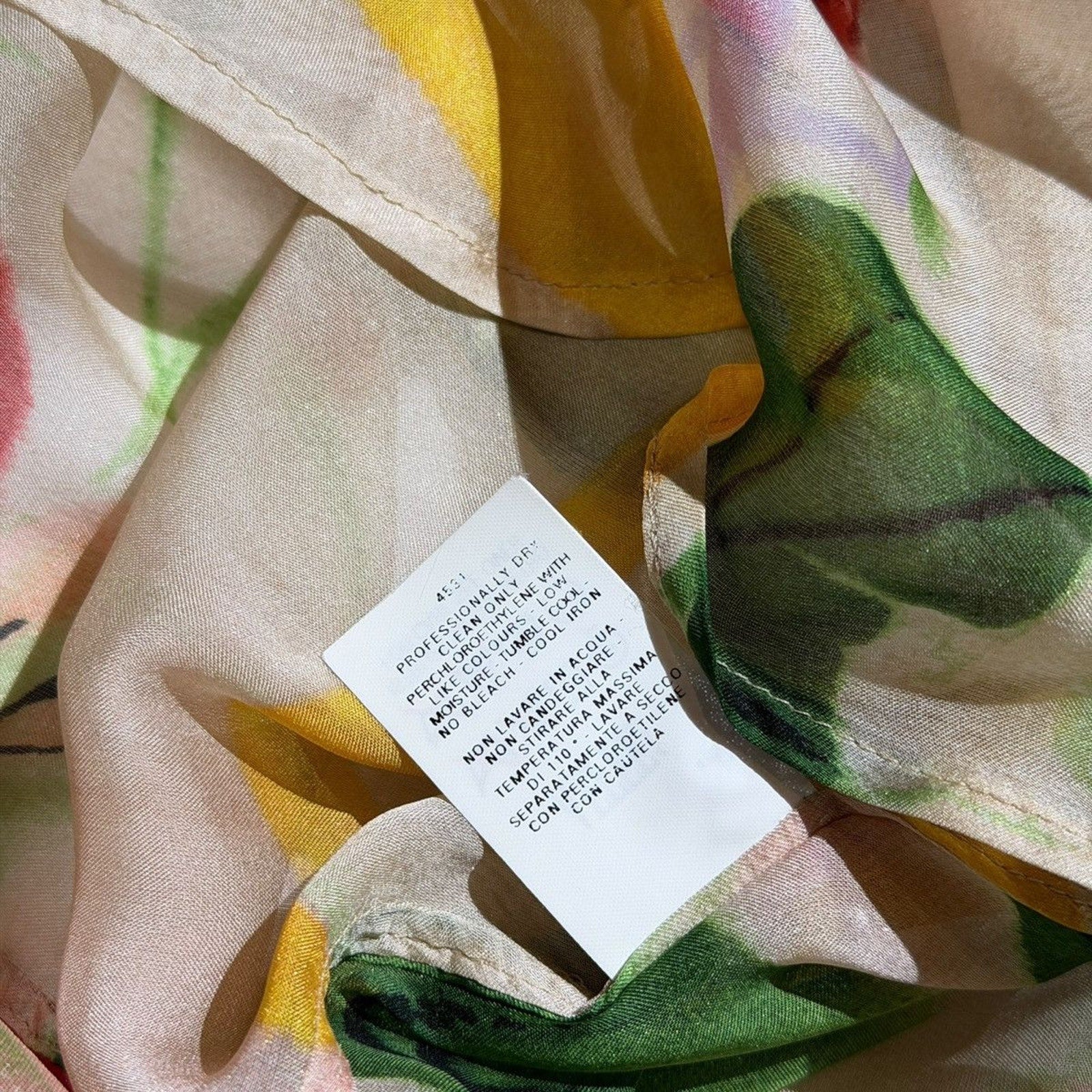 Silk floral cinch button down