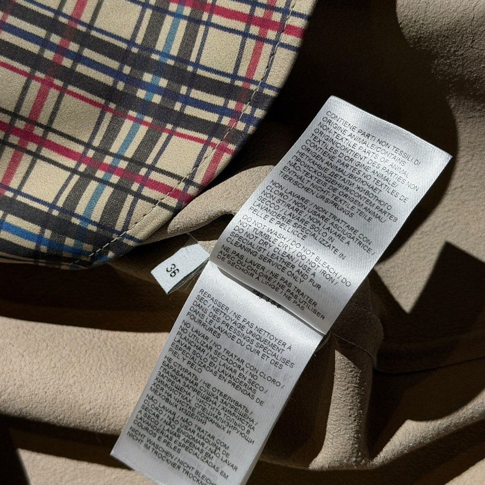 Printed leather check plaid flannel