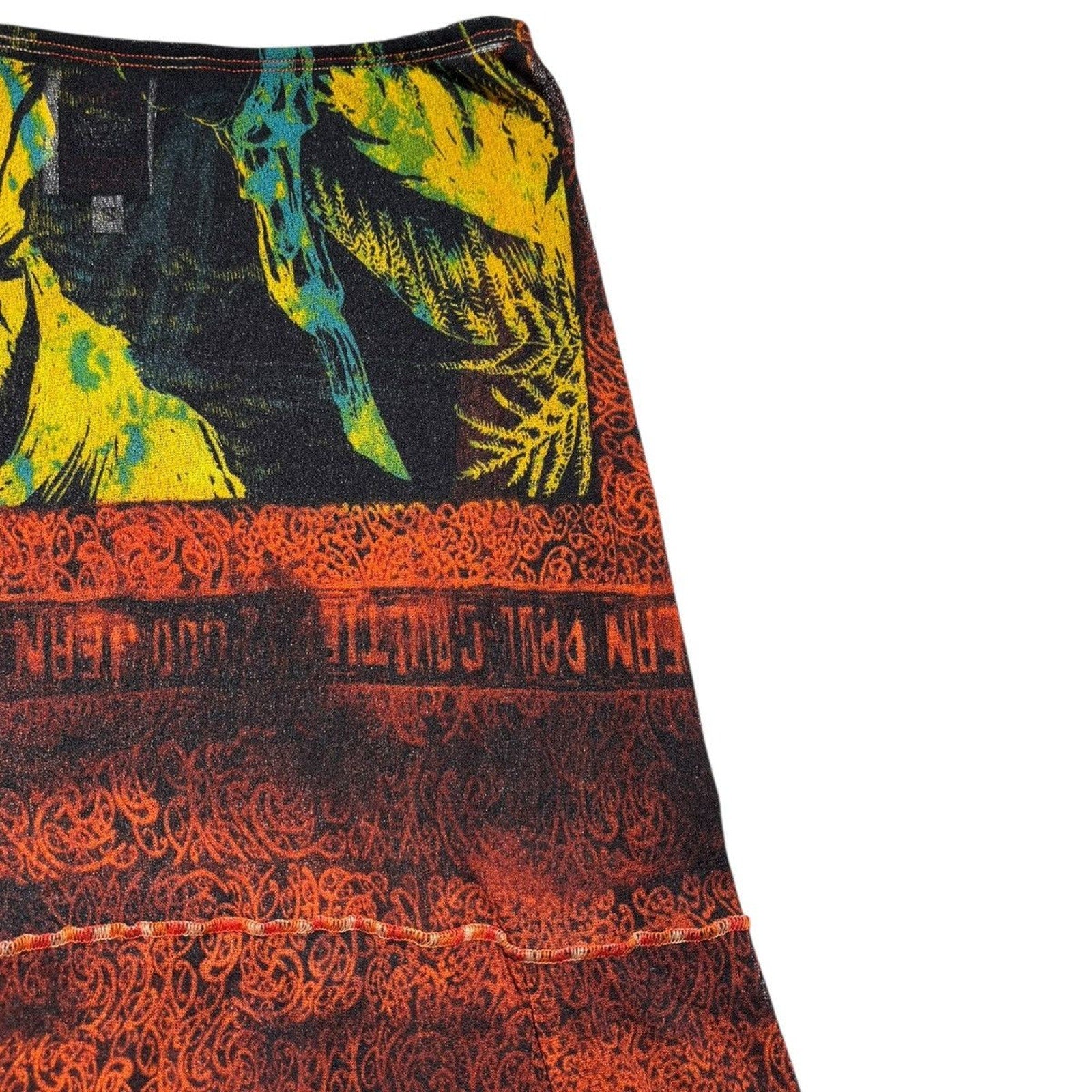 Tropical paradise mesh maxi skirt