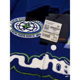 Embroidered world varsity blouson bomber