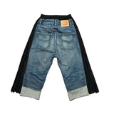 Pleated deconstructed adjustable Denim pants