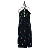 Crepe hand beaded dress