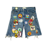 Gentleman’s Patch-Rework Denim Shorts