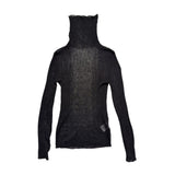 Sheer Mesh stretch ribbed turtleneck