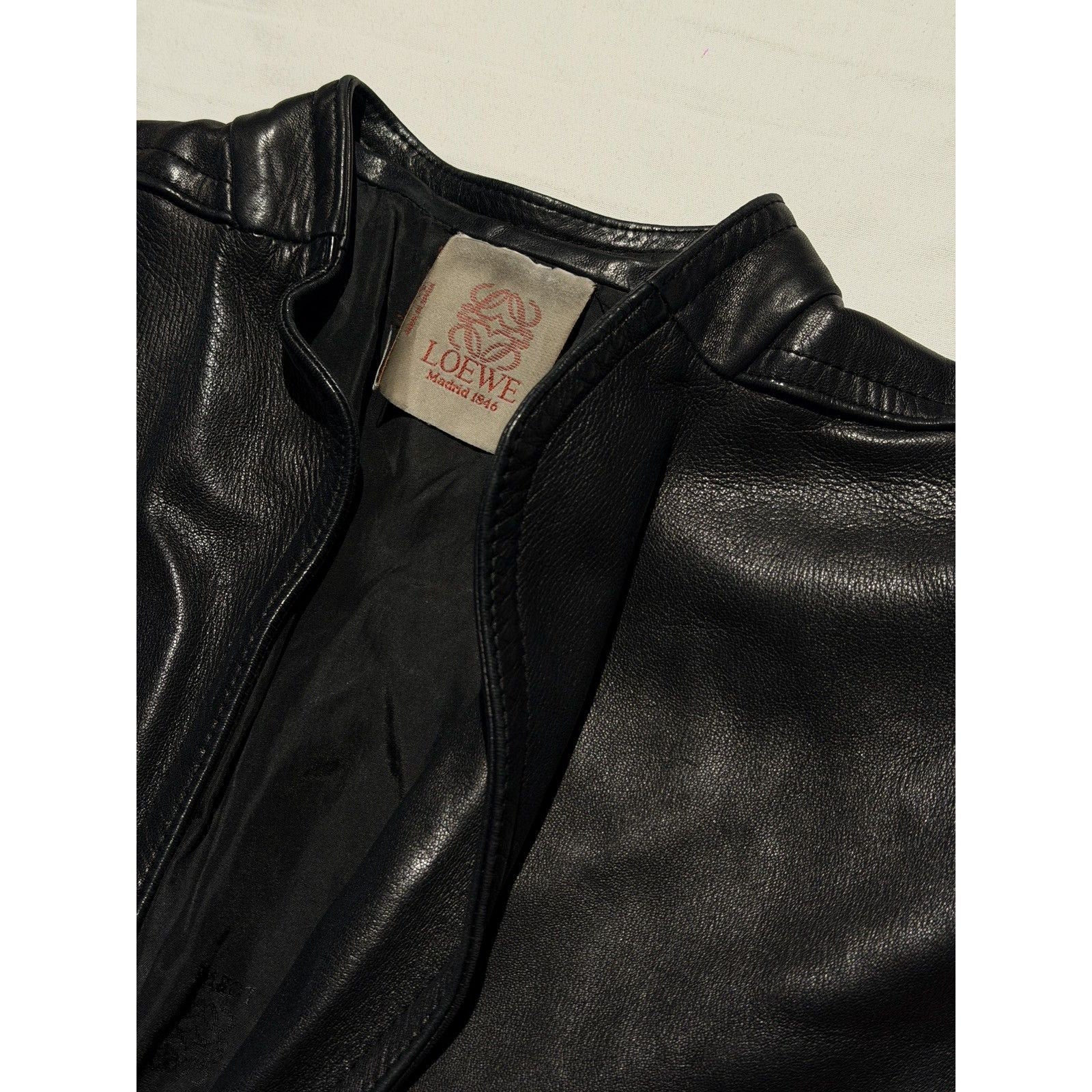 Leather one clasp cape jacket