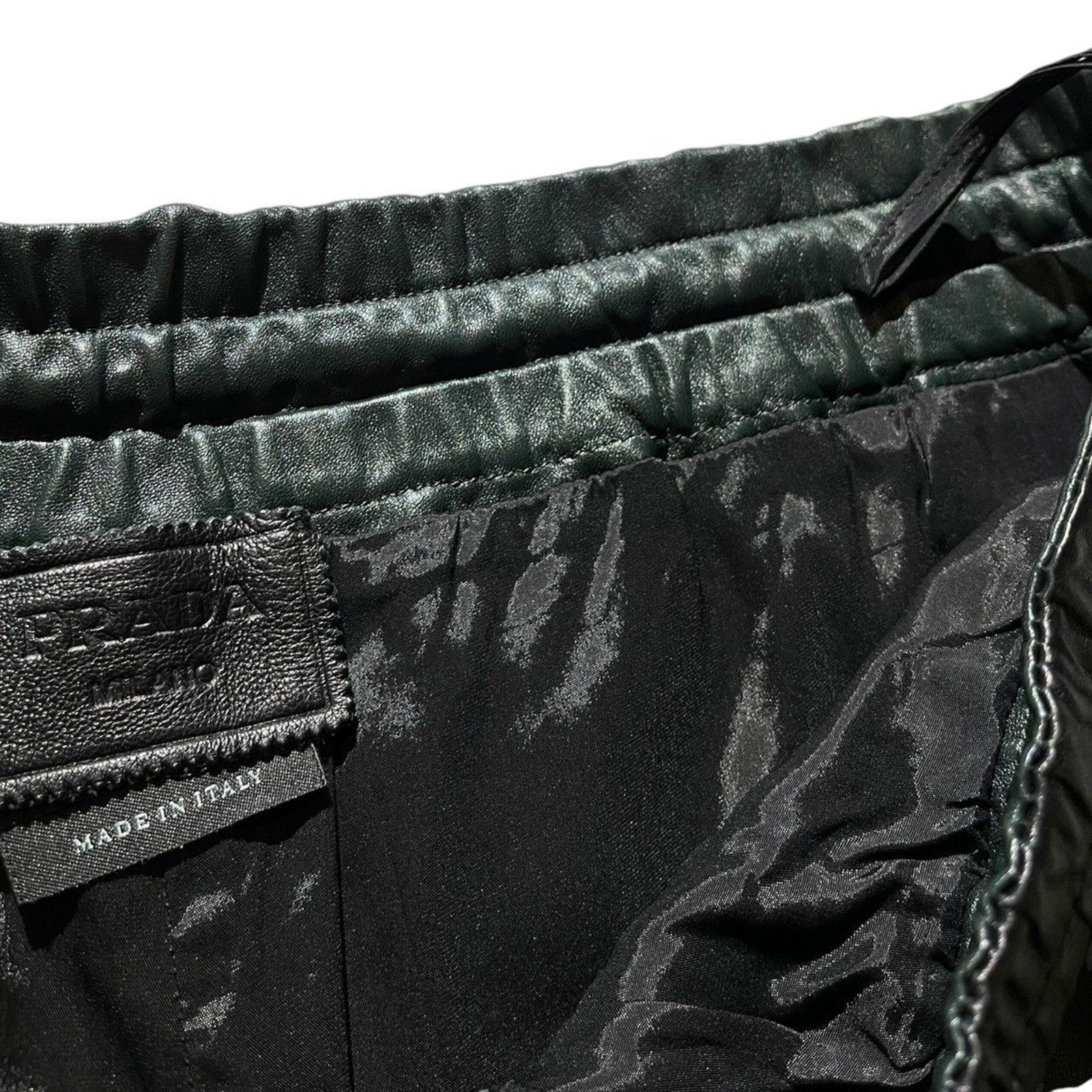 Leather zippered shorts