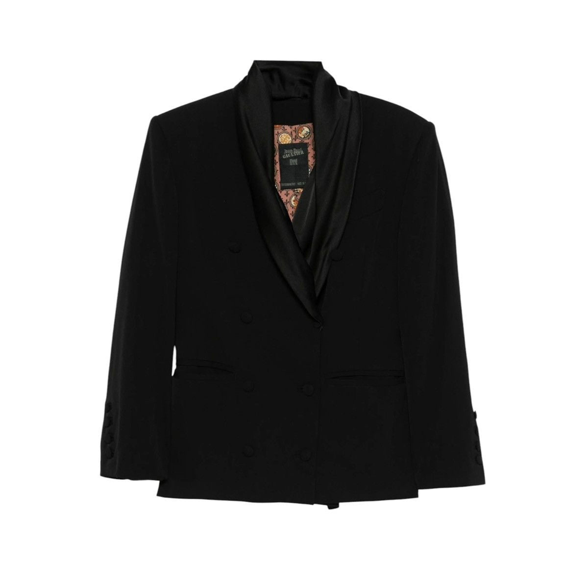 1990s silk scarf neck blazer