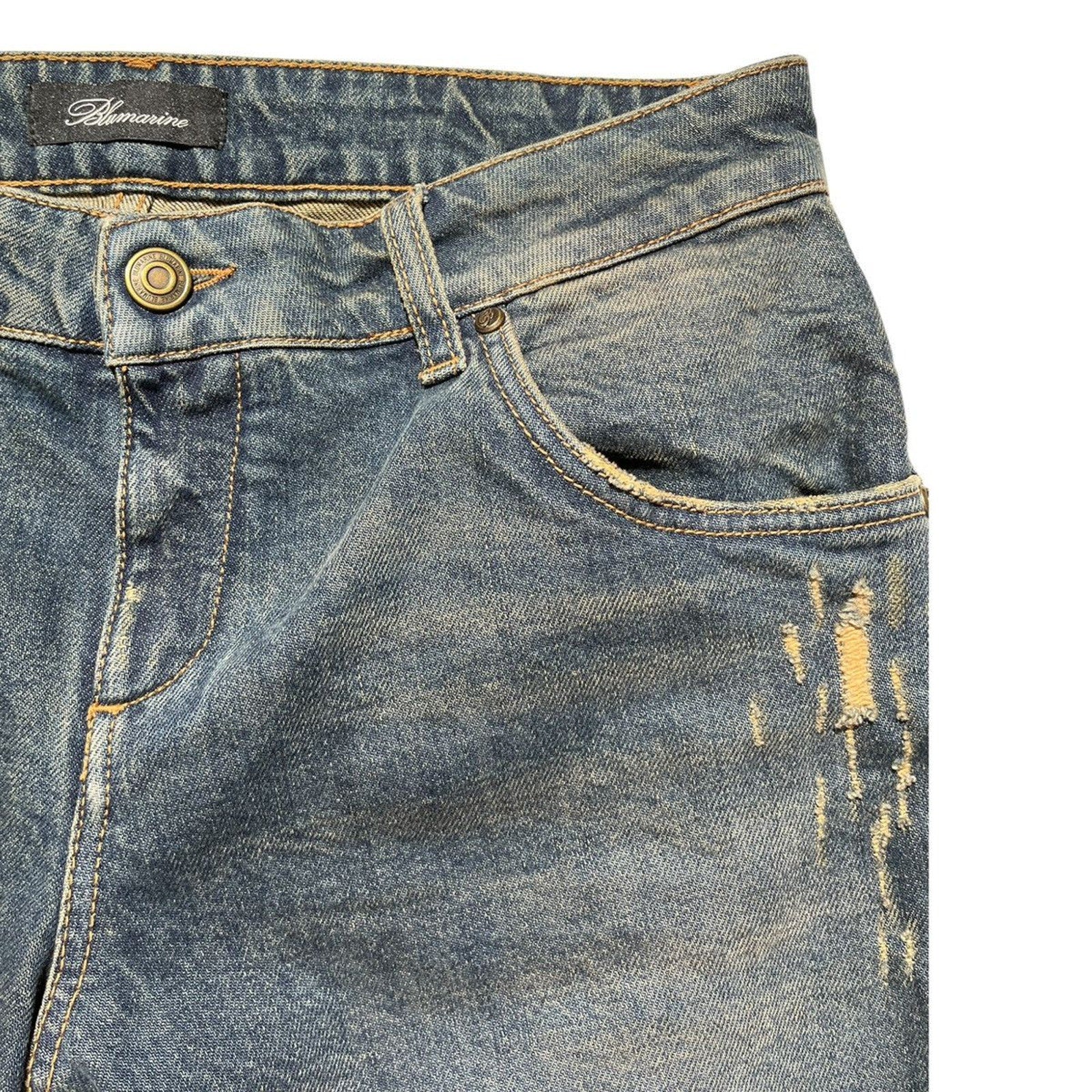 Chiffon ruffled flared jeans