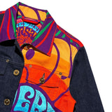 Retro psychedelic trucker jacket