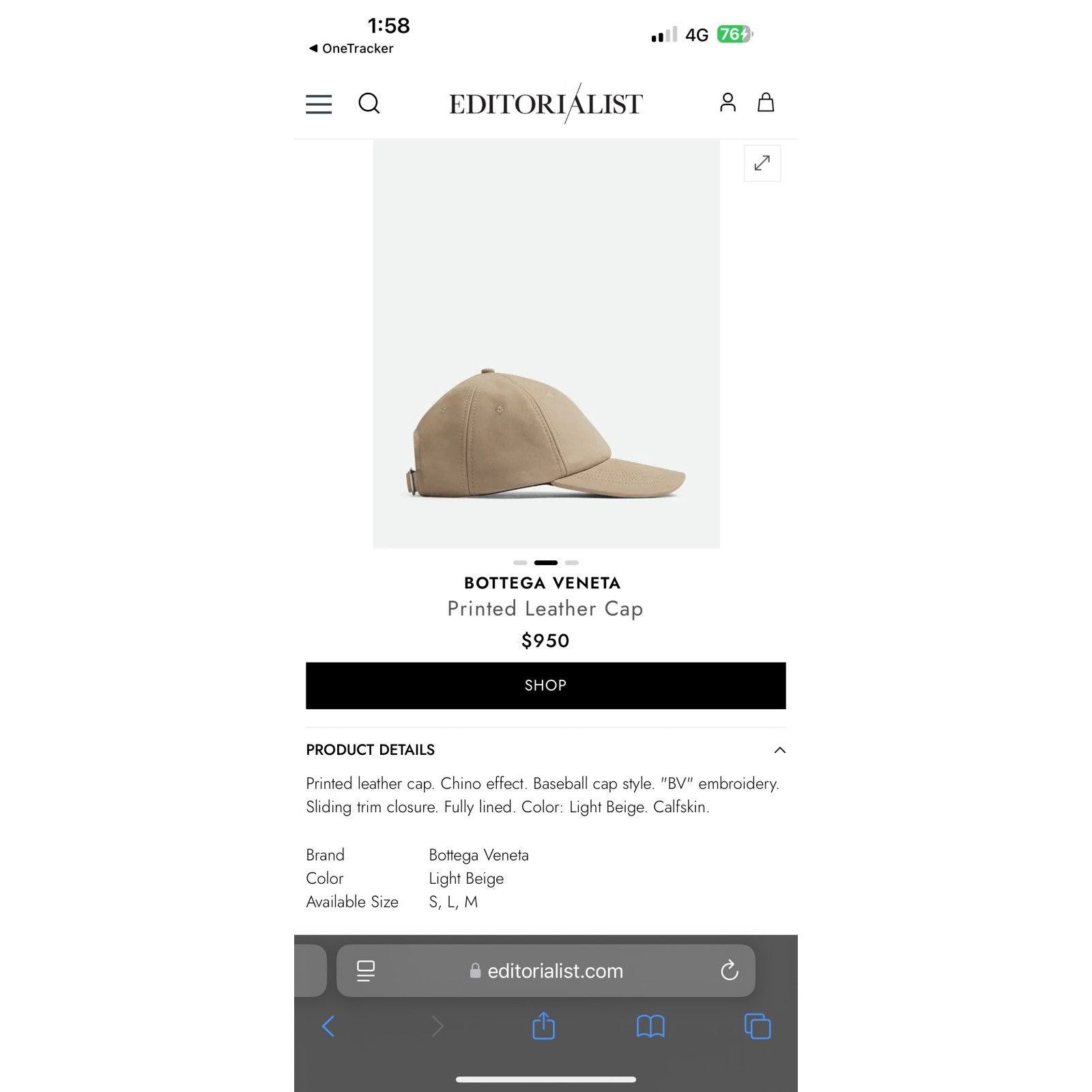 Leather printed hat
