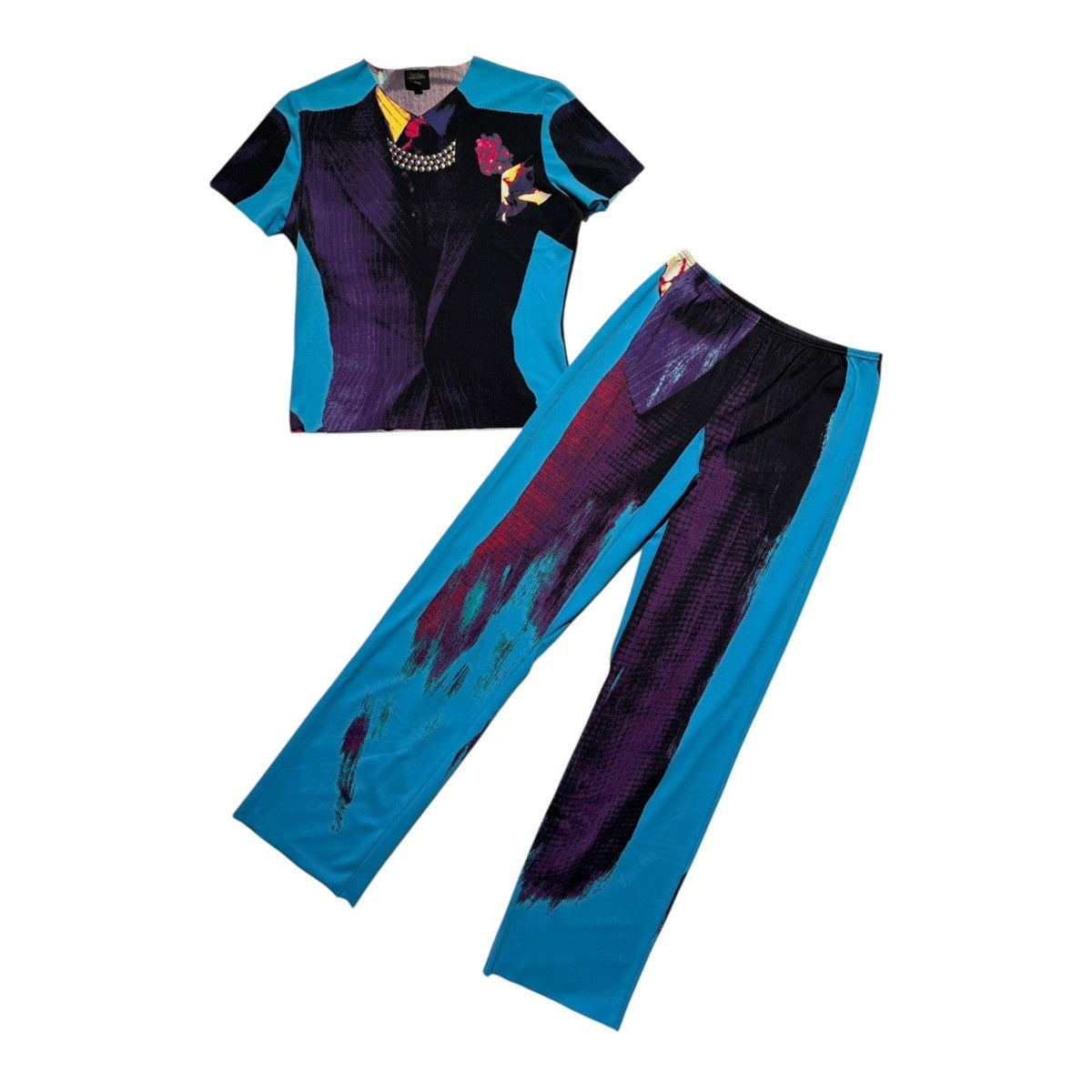 SS1997 runway trompe l’oeil suit two piece set