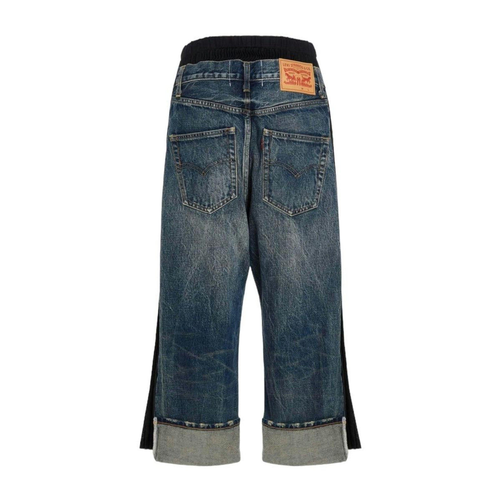 Pleated deconstructed adjustable Denim pants