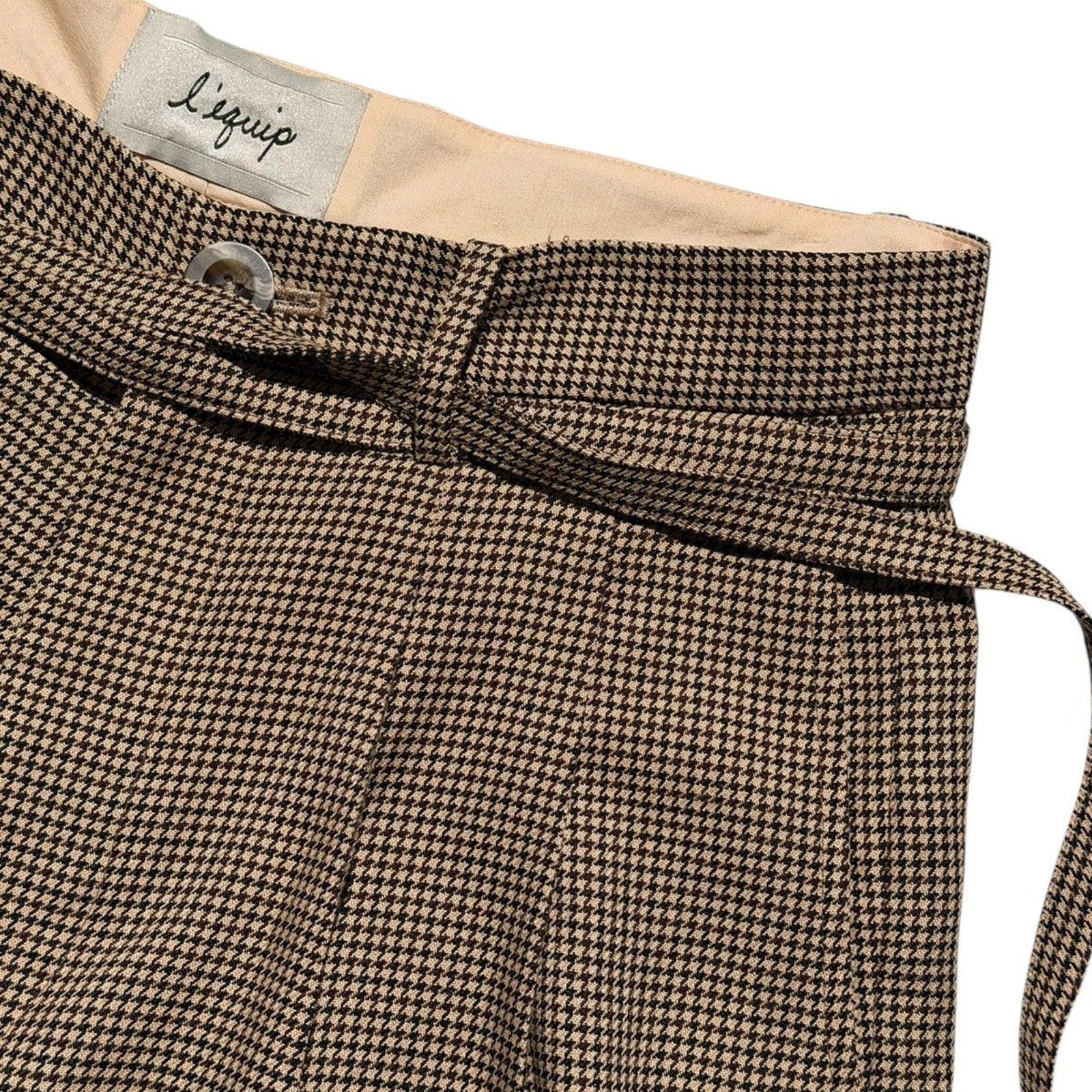 L’equip boyce houndstooth belted wide leg shorts