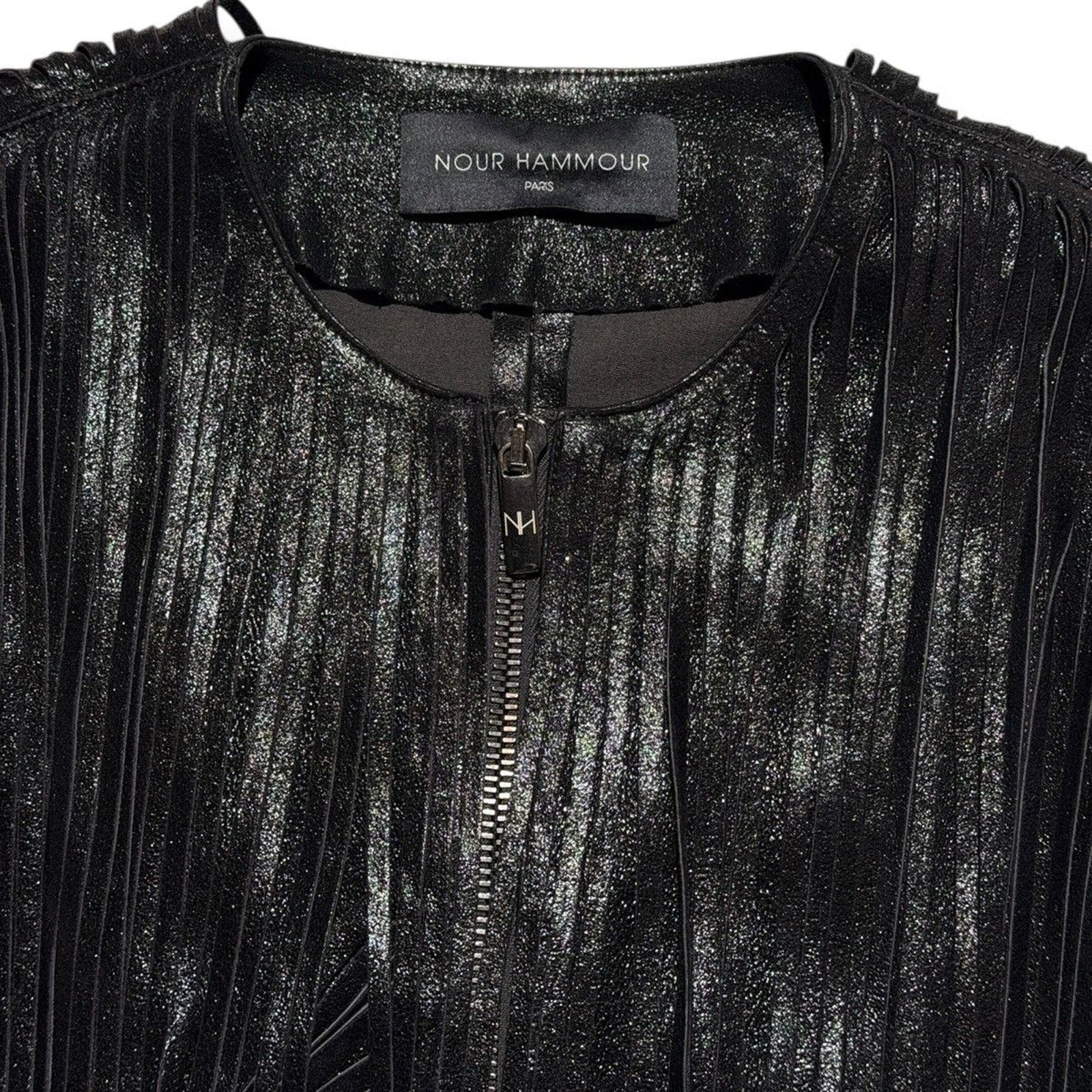 Fringe tassle leather jacket