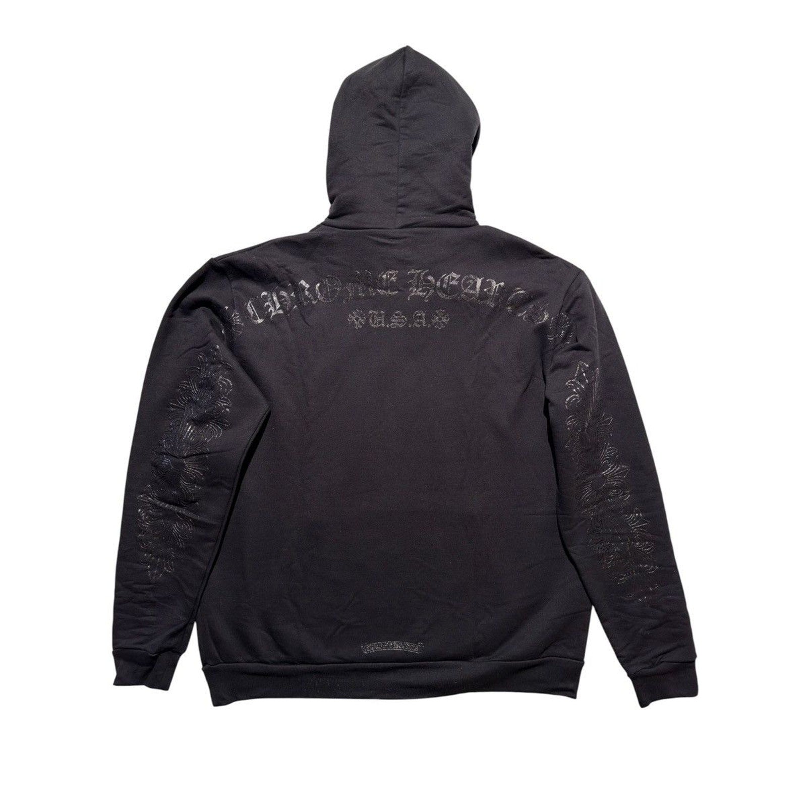 Triple black logo hoodie