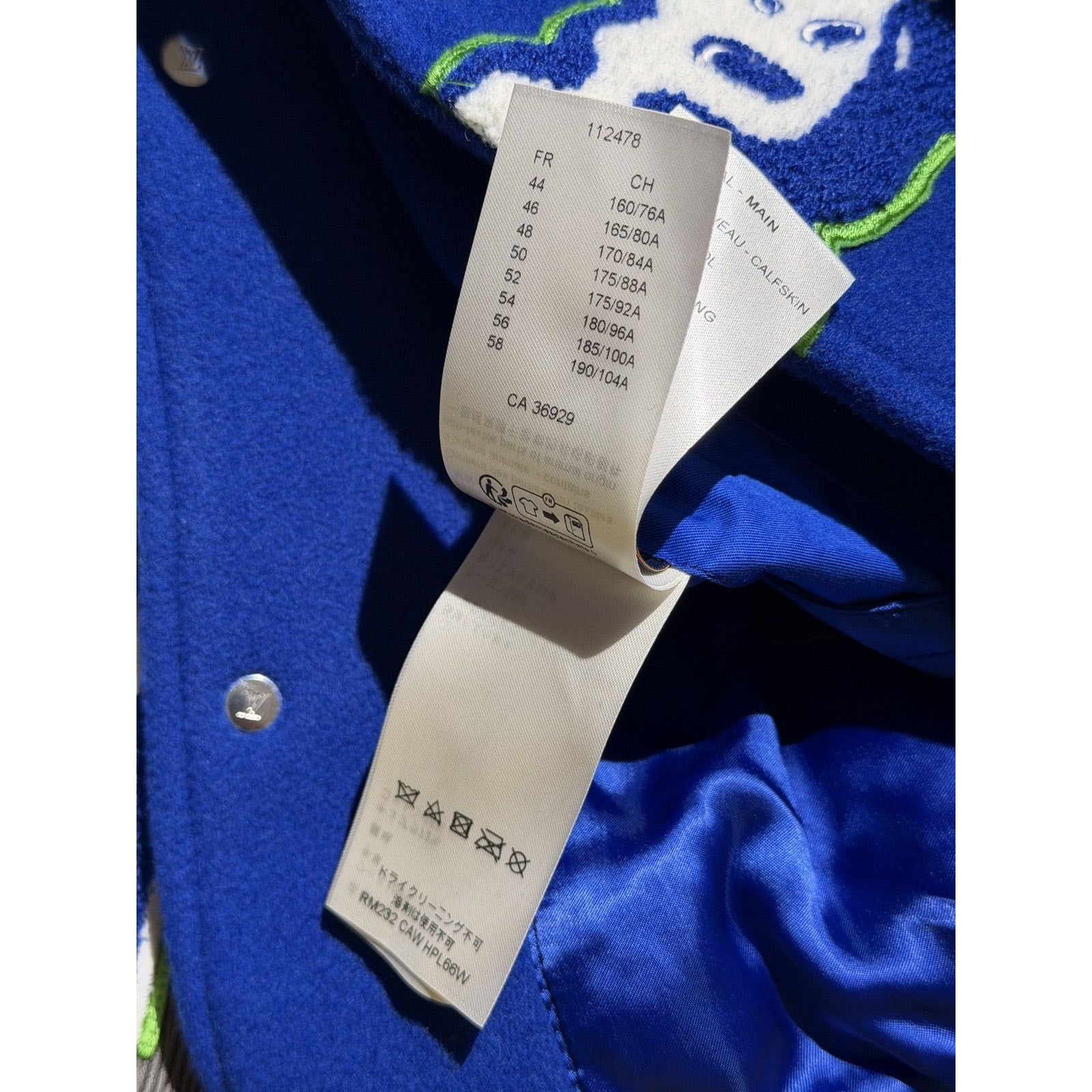 Embroidered world varsity blouson bomber