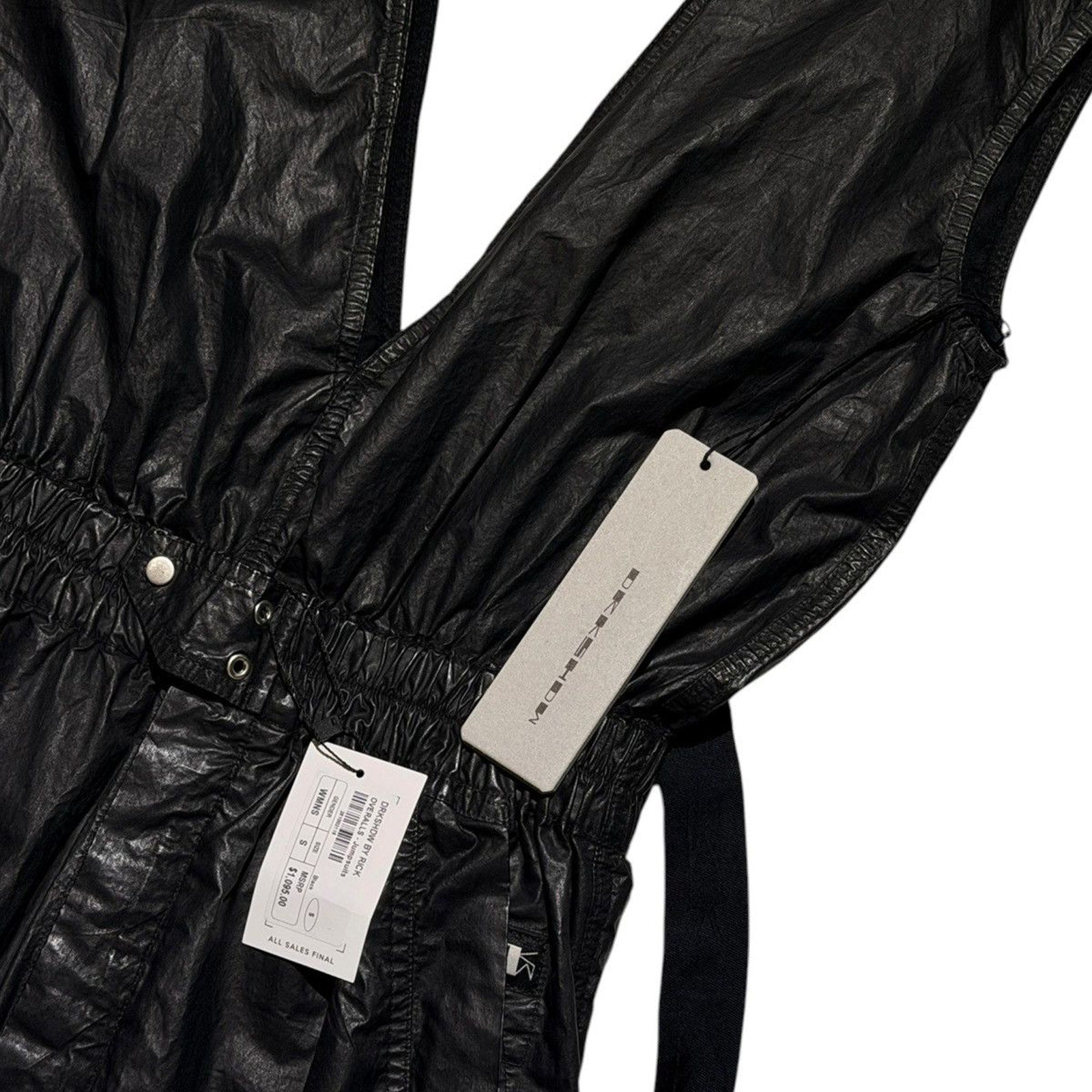 Waxed “body bag” jumpsuit
