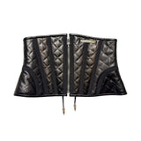 Quilted Leather dagger zip corset