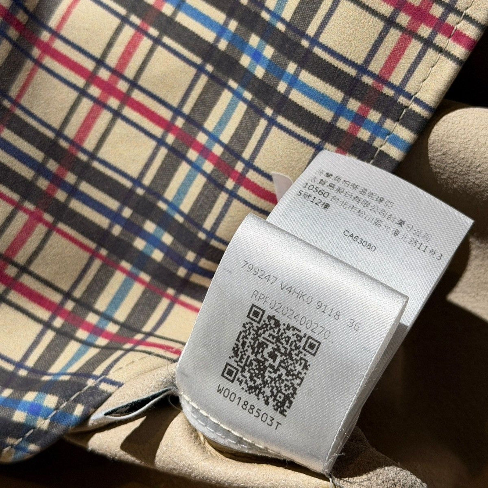 Printed leather check plaid flannel