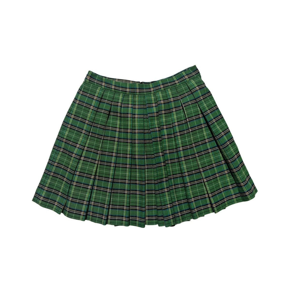 Pleated plaid miniskirt