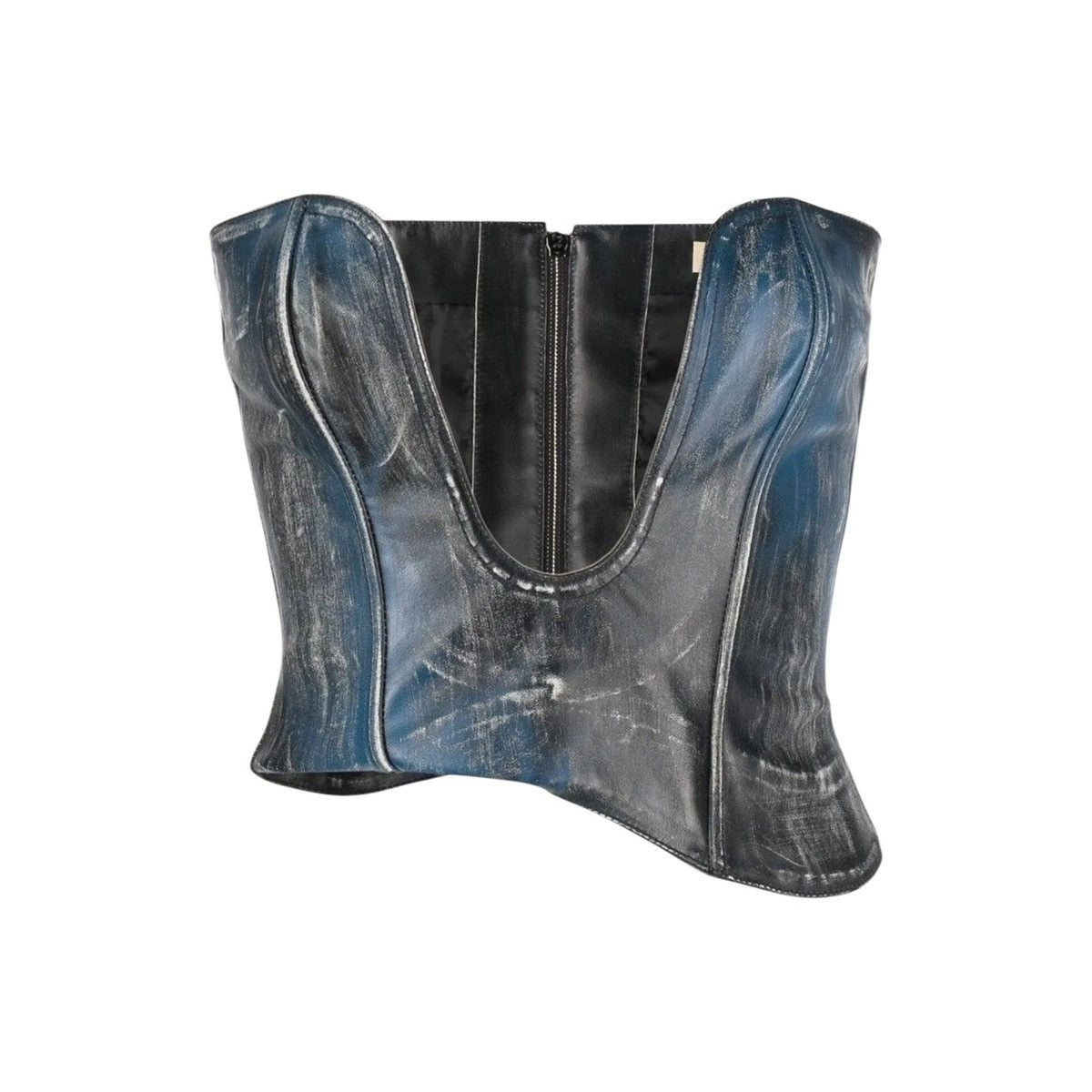 Leather corset dip top