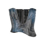 Leather corset dip top