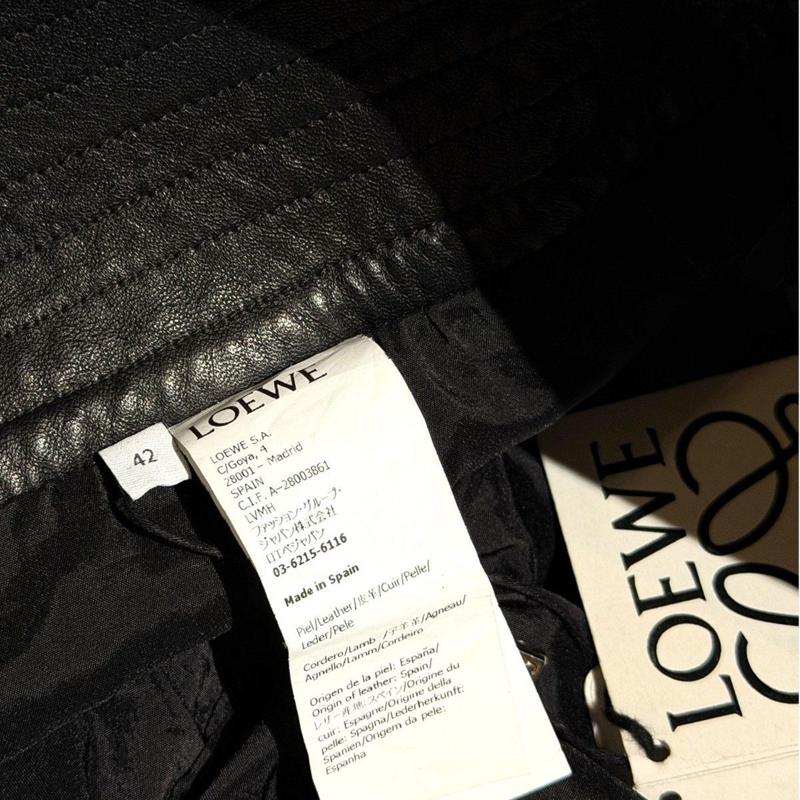Belted leather trouser