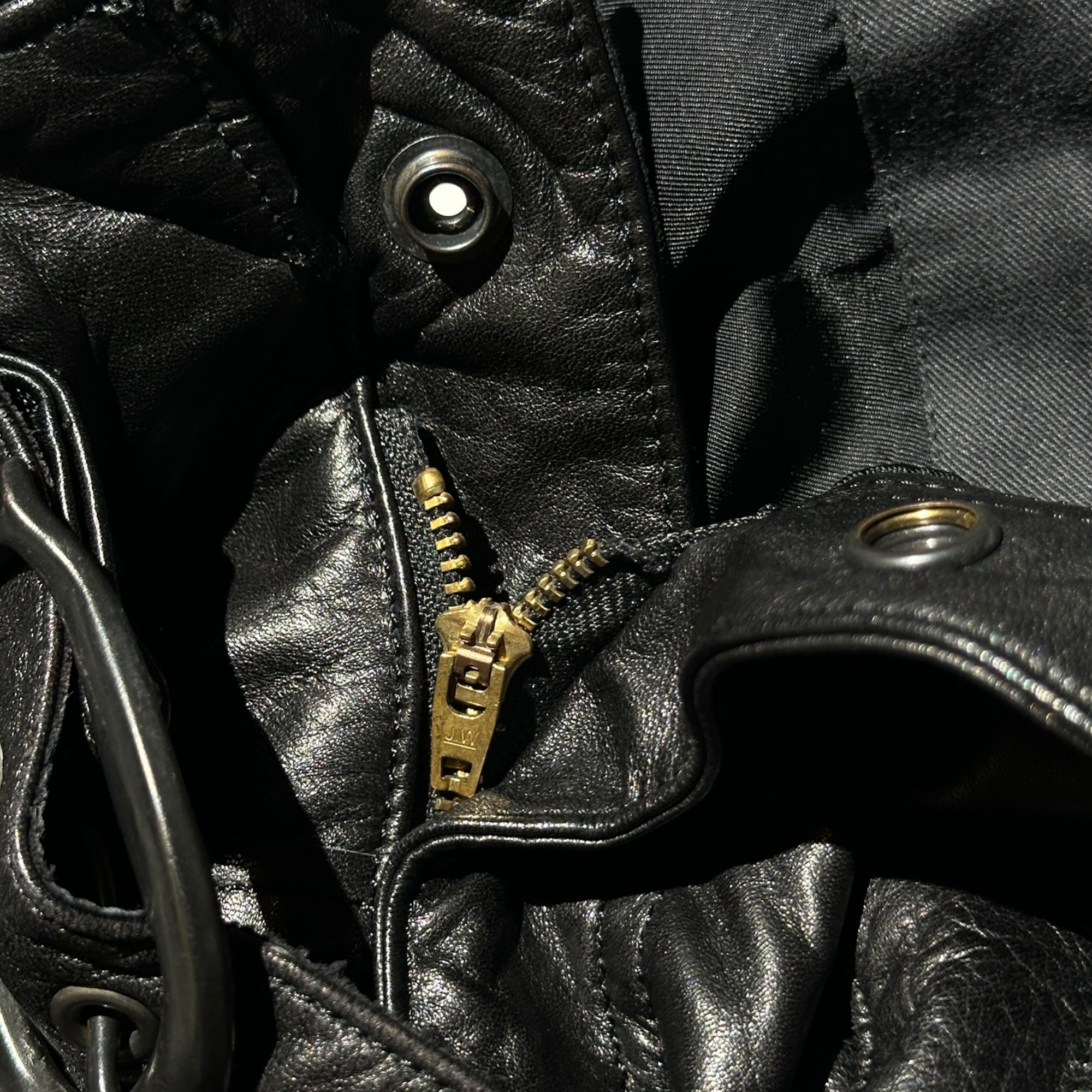 Leather patchwork deconstructed pant