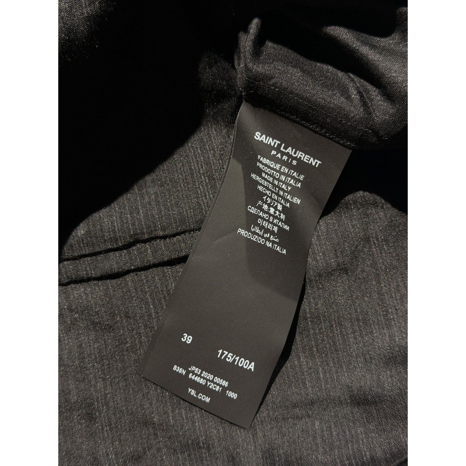 Shawl collar striped silk blend shirt